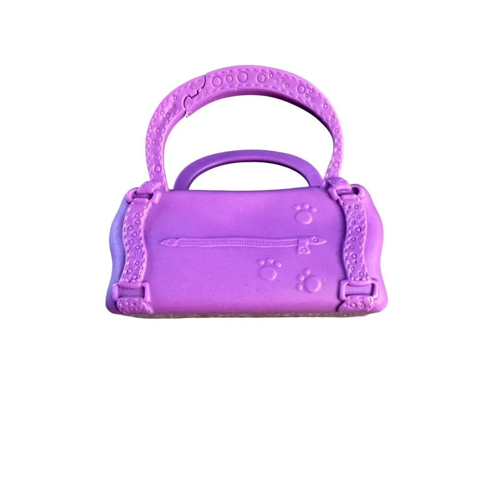 Littlest Pet Shop Purple Keychain Carrier Bag Charm Toy Accessory Paw Prints - Picture 4 of 9
